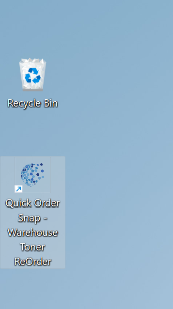 Quick Order Snap Windows desktop shortcut