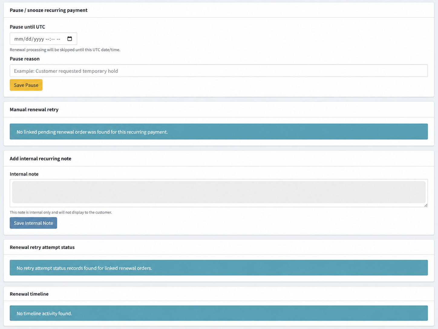 Recurring payment tools